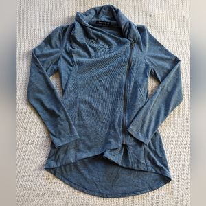 ModCloth Sweet Rain Airport Greeting Cardigan Women's Medium Blue Zipper